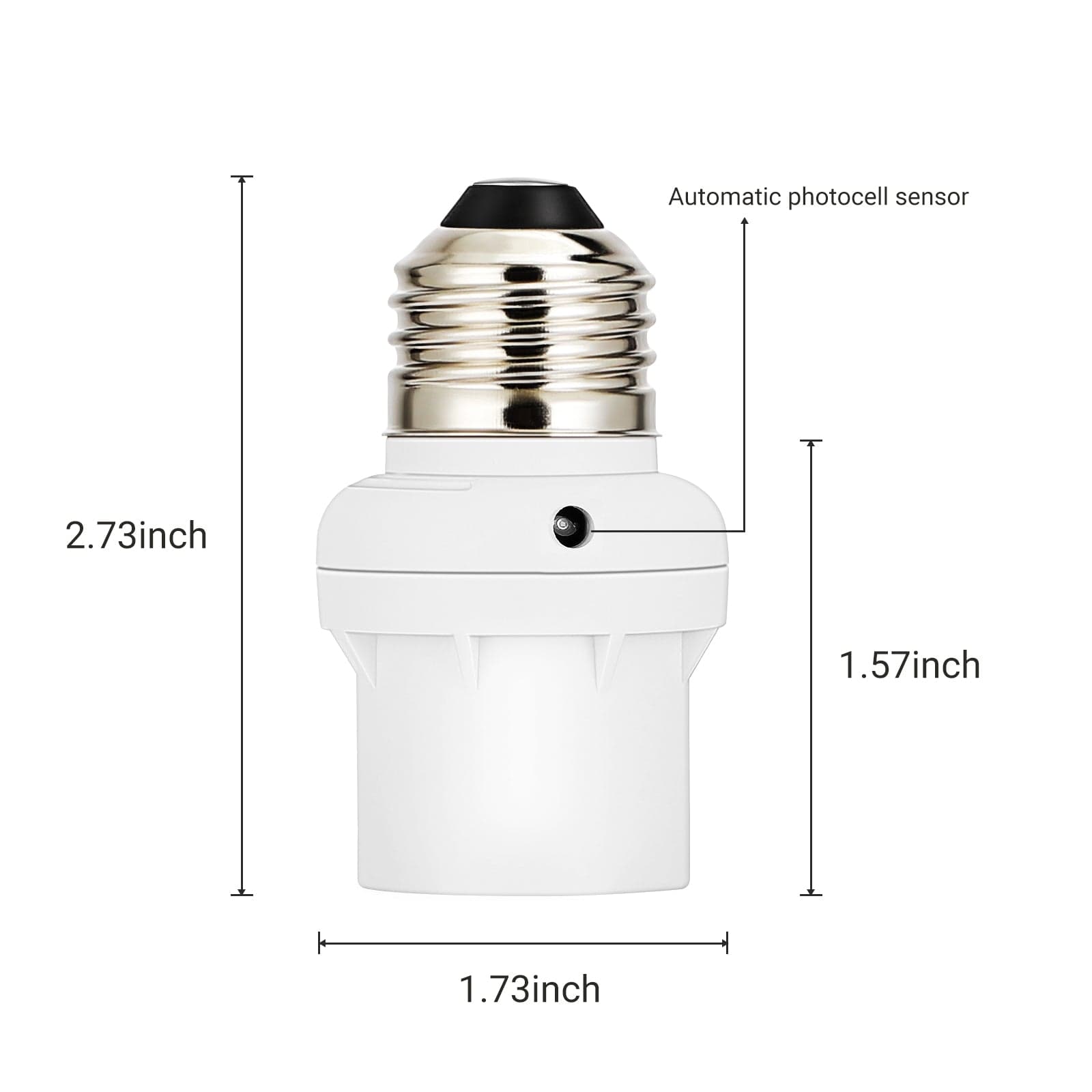 DEWENWILS Dusk to Dawn Light Sensor Socket E26/E27, Compatible with Incandescent/CFL/LED/Halogen Bulbs (4 Pack)-HSLS04A