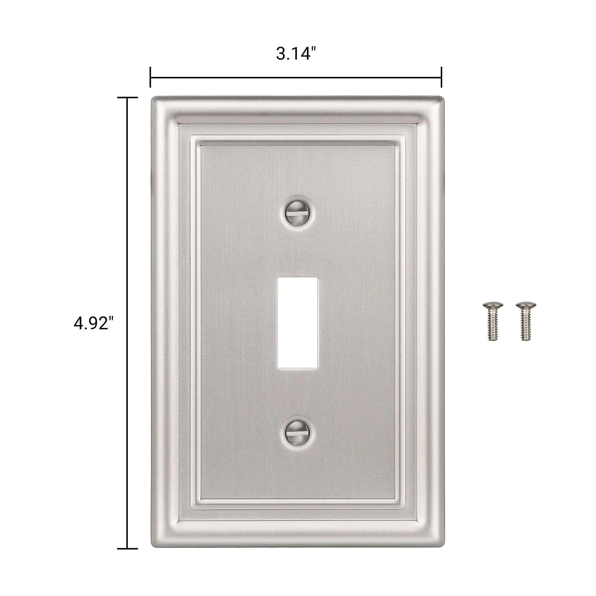 DEWENWILS 4 Pack Toggle Wall Plates, Brushed Nickel Light Switch Cover, Metal Face Plates-WHTWP01A