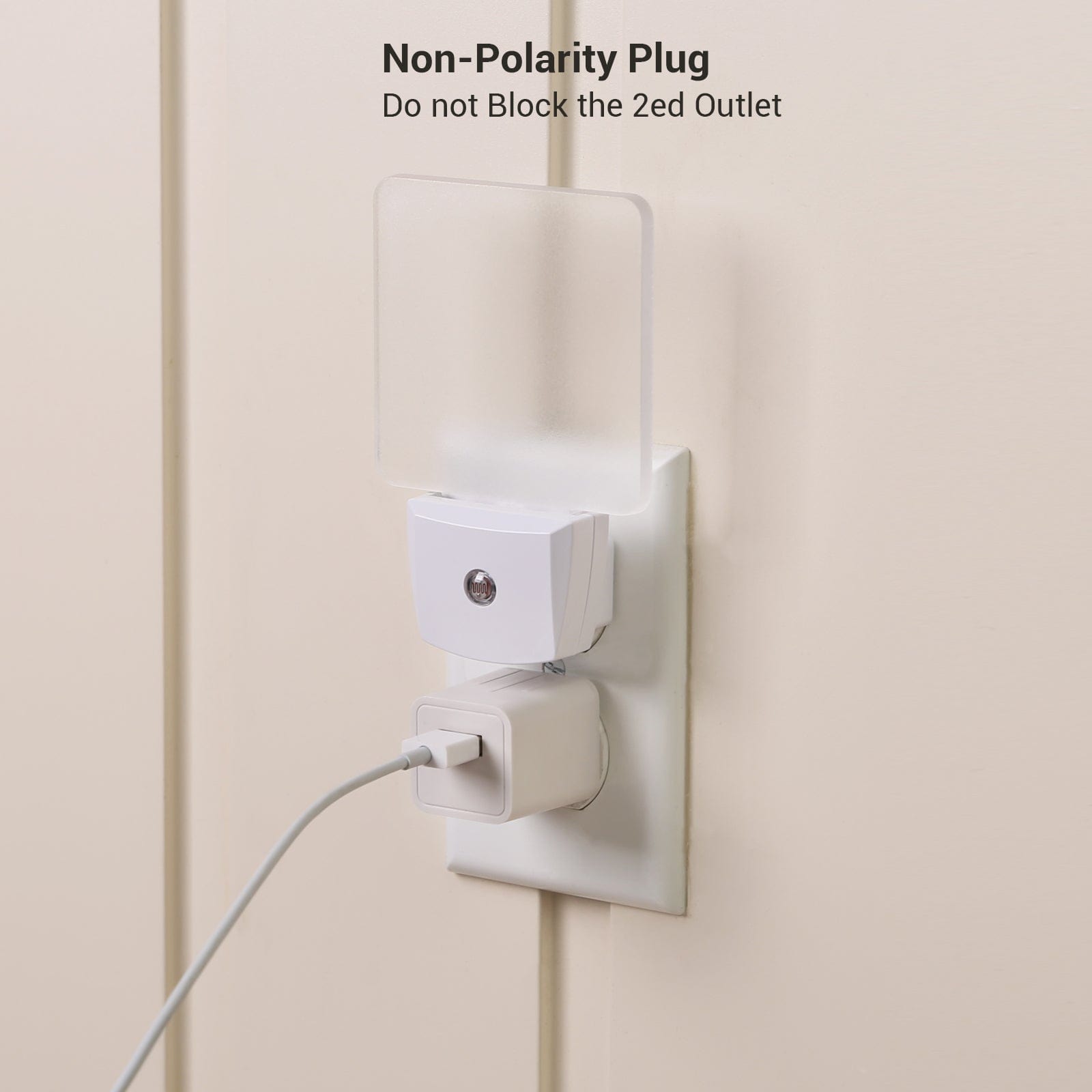 DEWENWILS 4-Pack Plug-in LED Night Light with Light Sensor,Warm White, Dusk to Dawn Sensor Flat Nightlight for Bathroom, Hallway, Bedroom, Living Room-HPSL03H