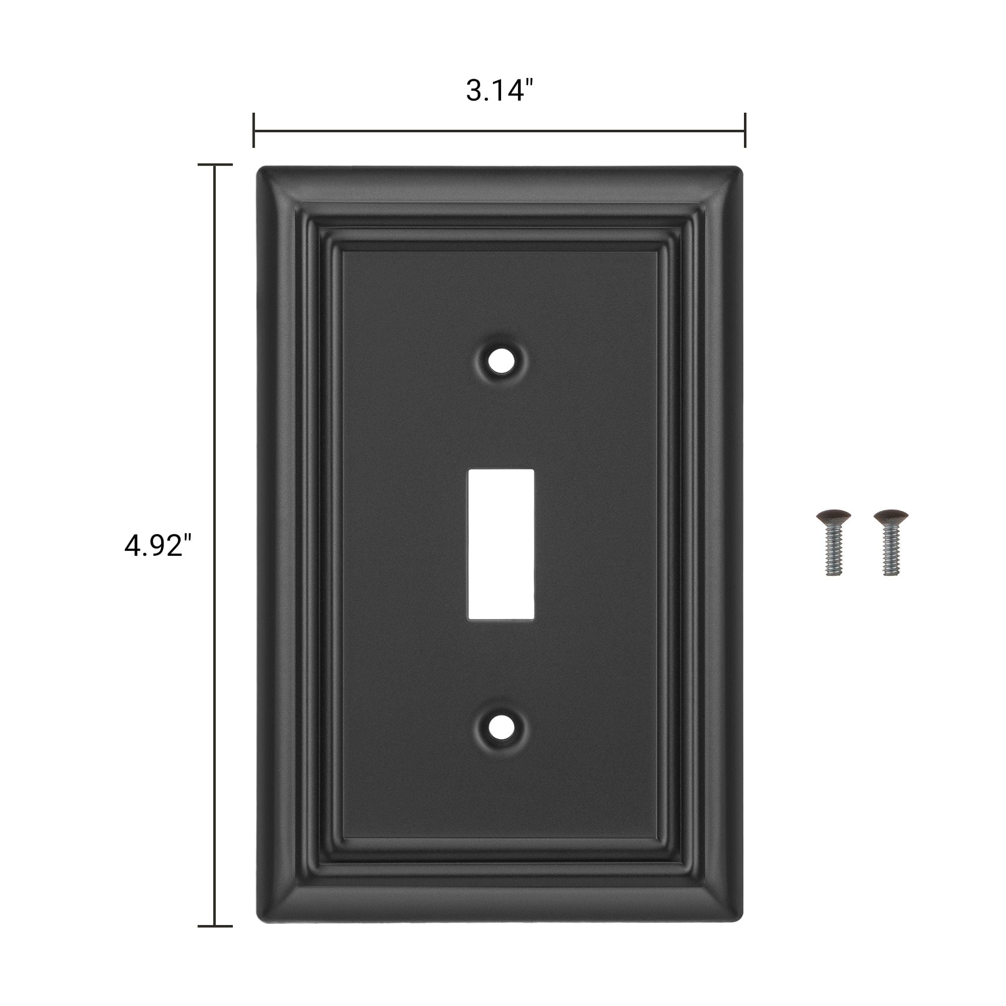 DEWENWILS 4-Pack Toggle Wall Plates, Metal Light Switch Cover with Black Finish, Heavy Duty Face Plates for Home Decor-HTWP14D