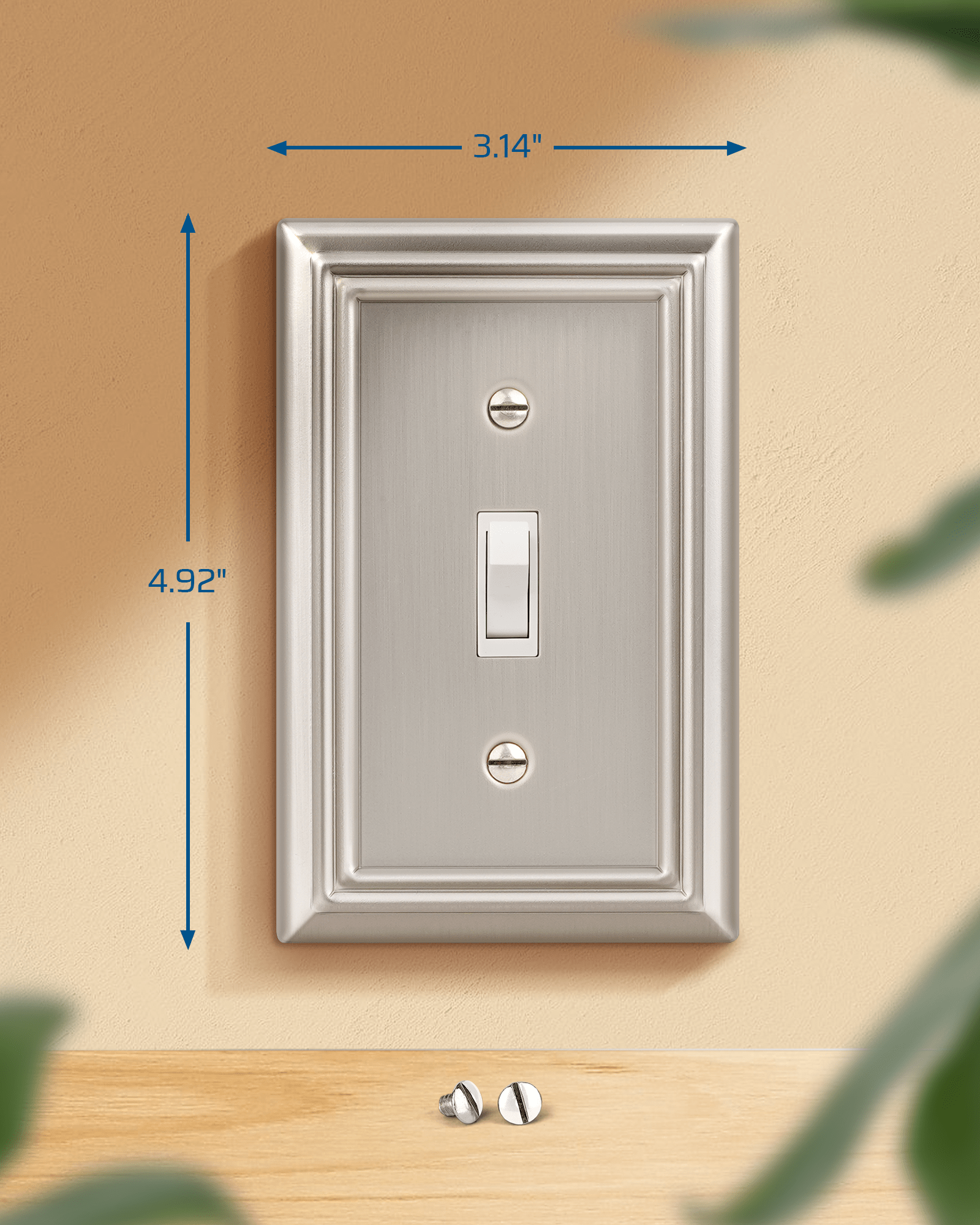 DEWENWILS 4-Pack Metal Wall Plate, Single Toggle Switch Cover, Corrosion Resistant, Brushed Nickel-HTWP14A