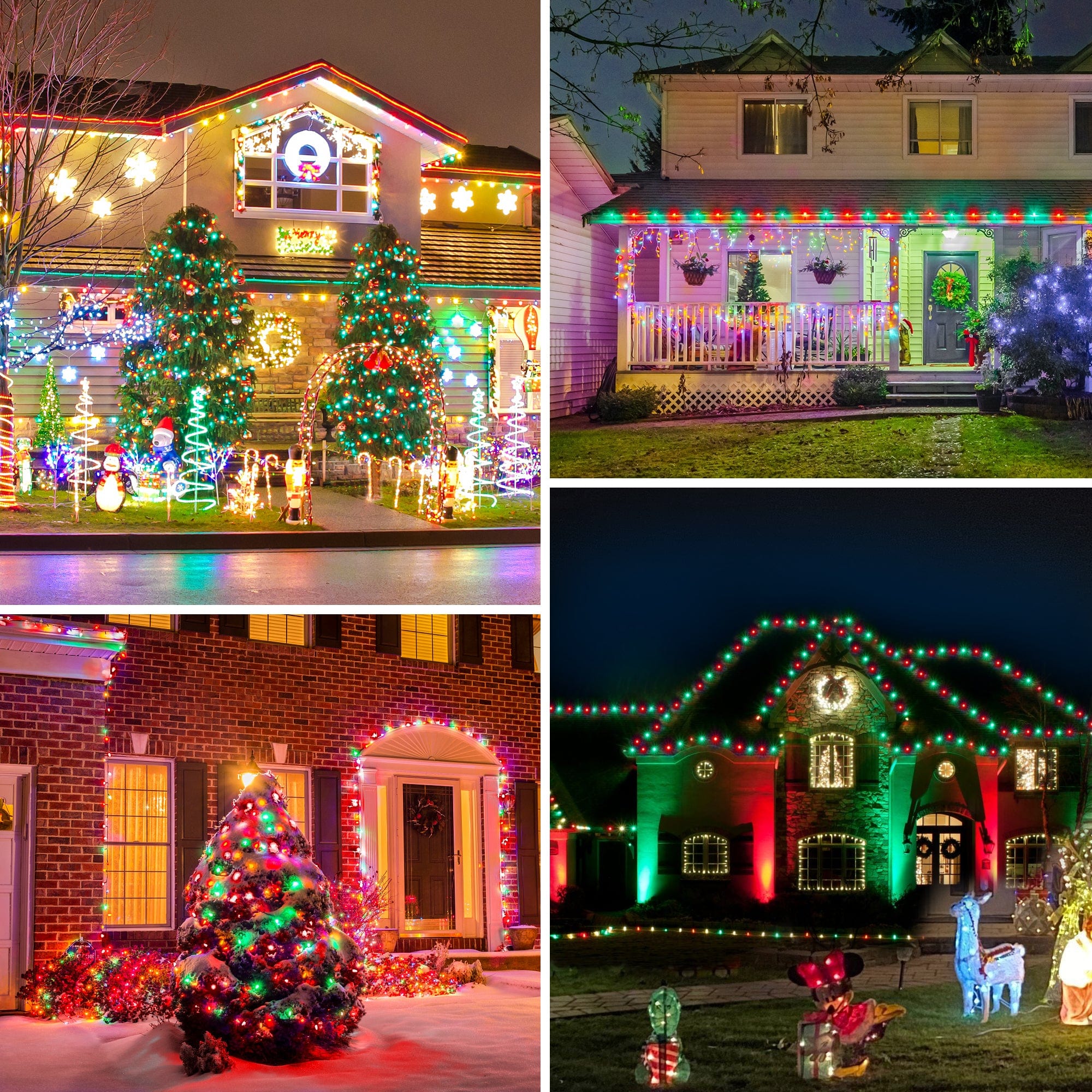 DEWENWILS C9 Christmas Lights Outdoor, 33.3ft 50LED Christmas Tree Lights, Waterproof, Big Christmas Lights, Extendable for Wedding Party Christmas Decoration, Green Wire, Red & Green-HCSL11B