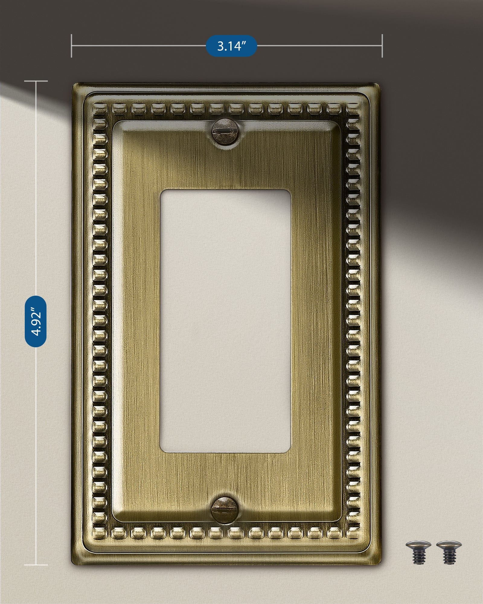 DEWENWILS Antique Brass Wall Plates, Decorative Outlet Cover for GFCI, Receptacle, Light Switch, Metal Material, 4-pack-HRWP03E