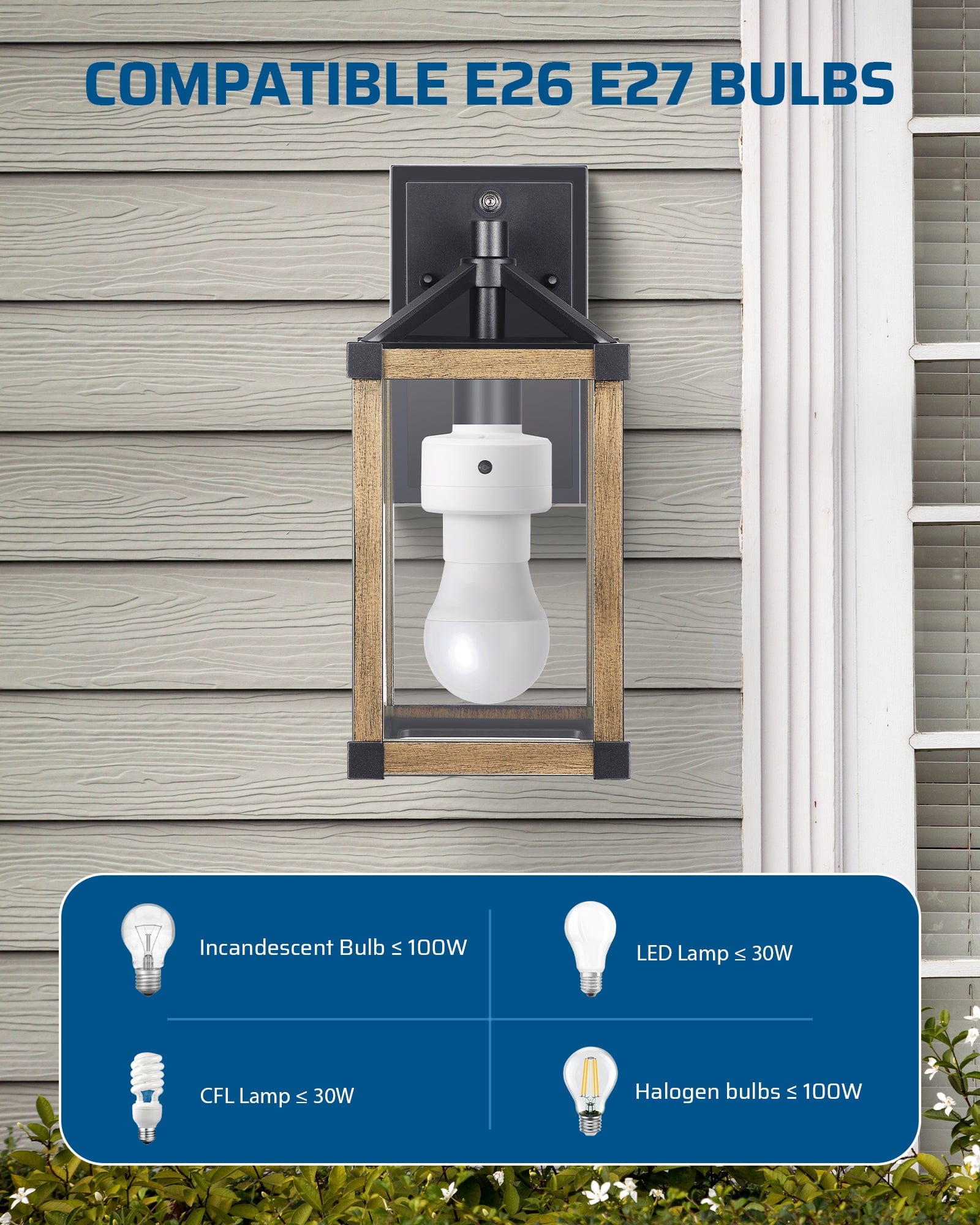 DEWENWILS Light Sensor Socket, Dusk to Dawn Light Bulb Sockets with Timer, 360° Sensor Rotation, E26/E27 Light Socket Adapter for Porch Light, Wall Light, 2 Pack-HSLS02H
