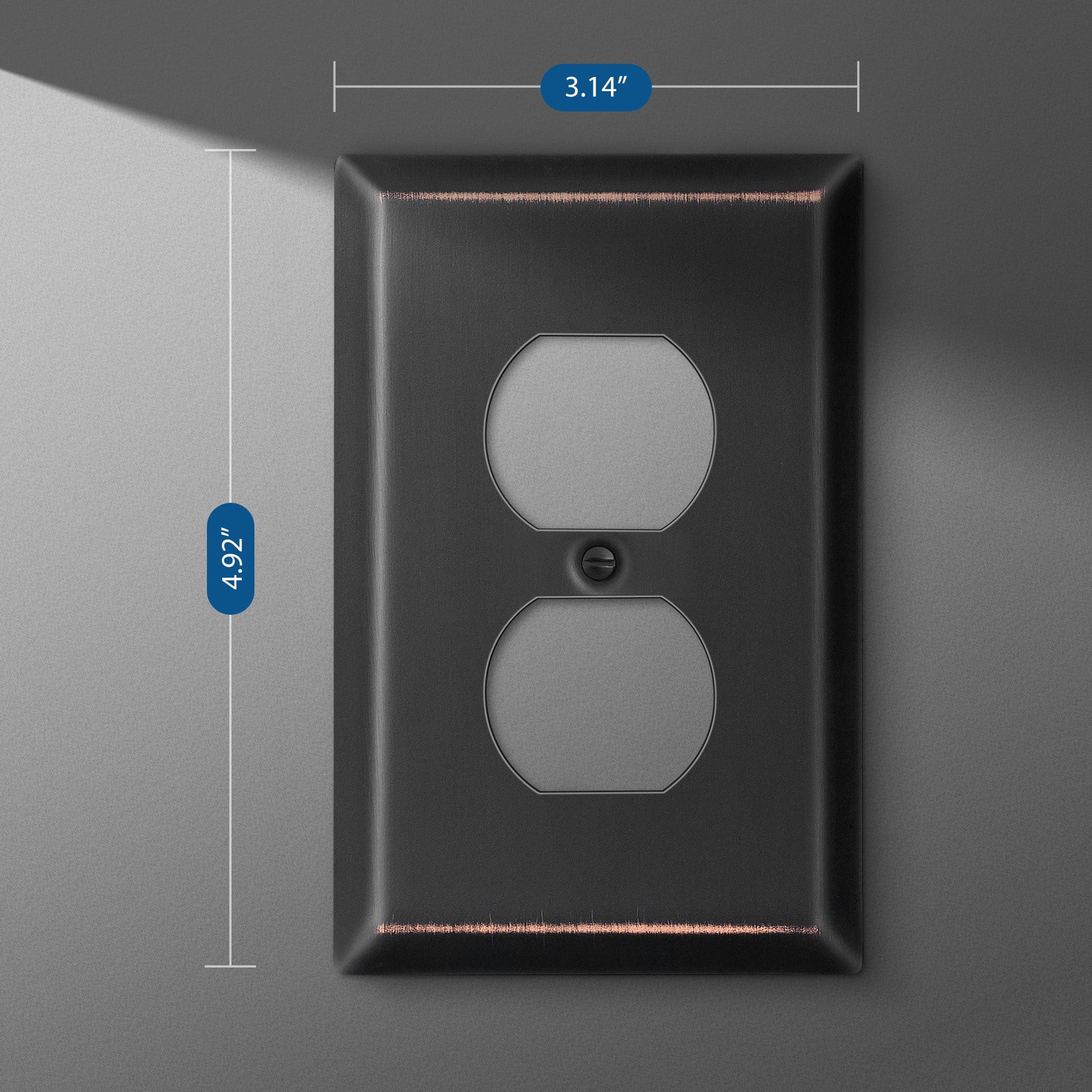 DEWENWILS 4-Pack Duplex Outlet Wall Plate, Metal Wall Plates for Electric Outlet, Aged Bronze Switch Cover-HDWP02B