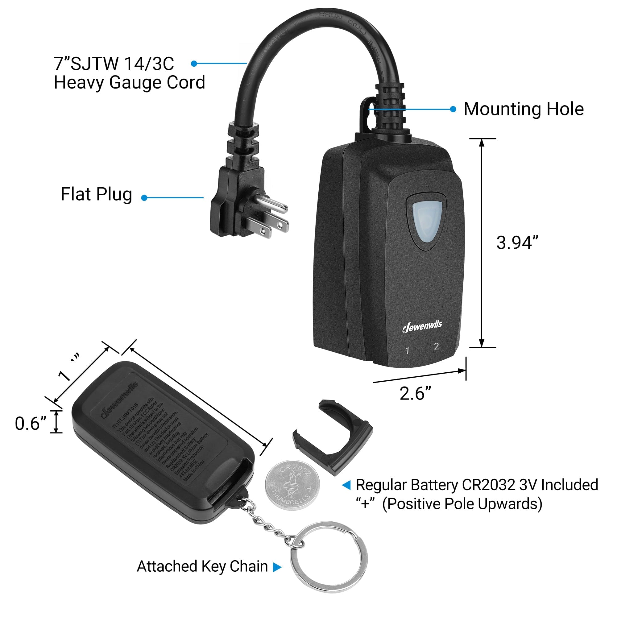 Outdoor Remote Control Outlet Dimensions