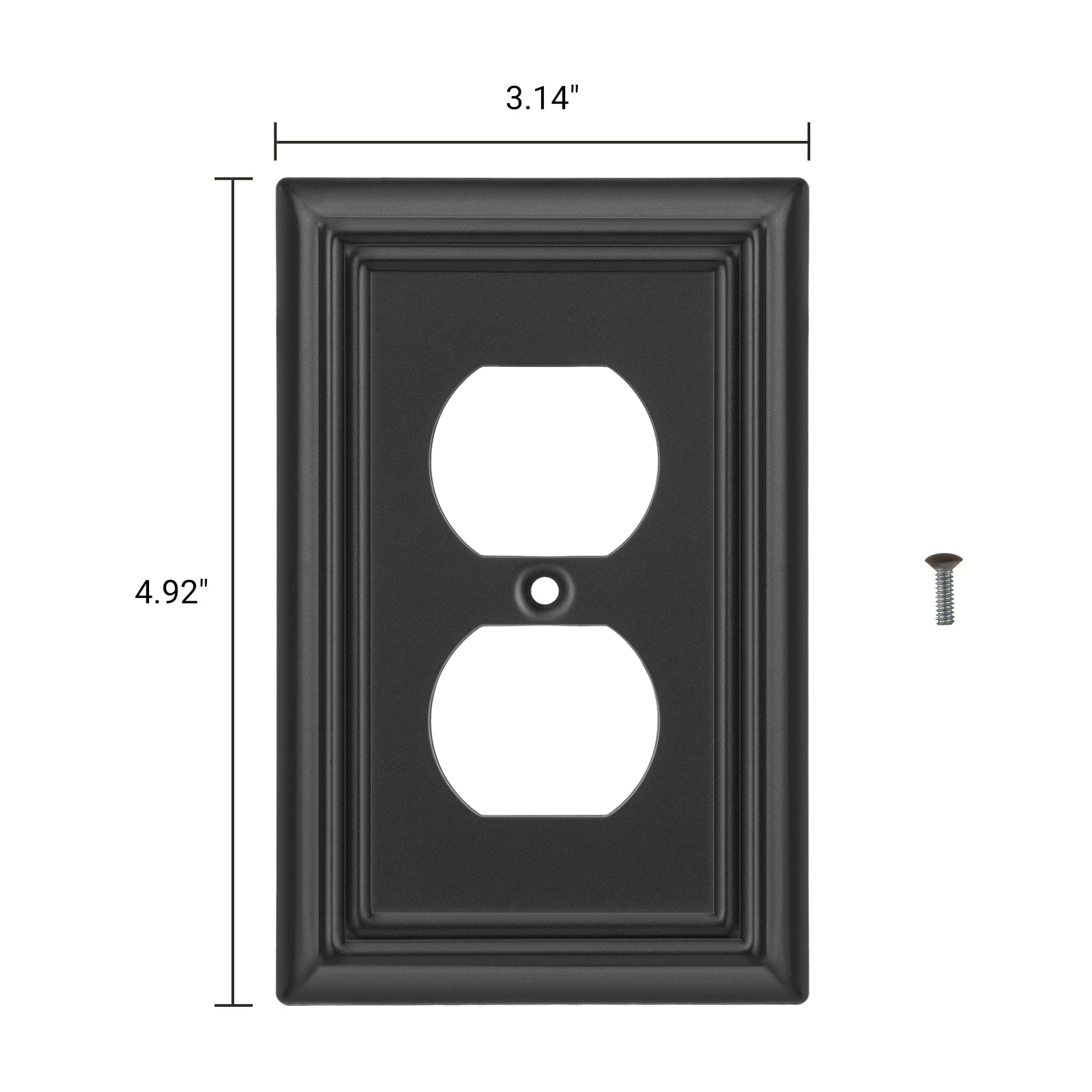 DEWENWILS 4-Pack Metal Duplex Wallplates, Black Finish Outlet Covers for Electrical Outlets-HDWP14D