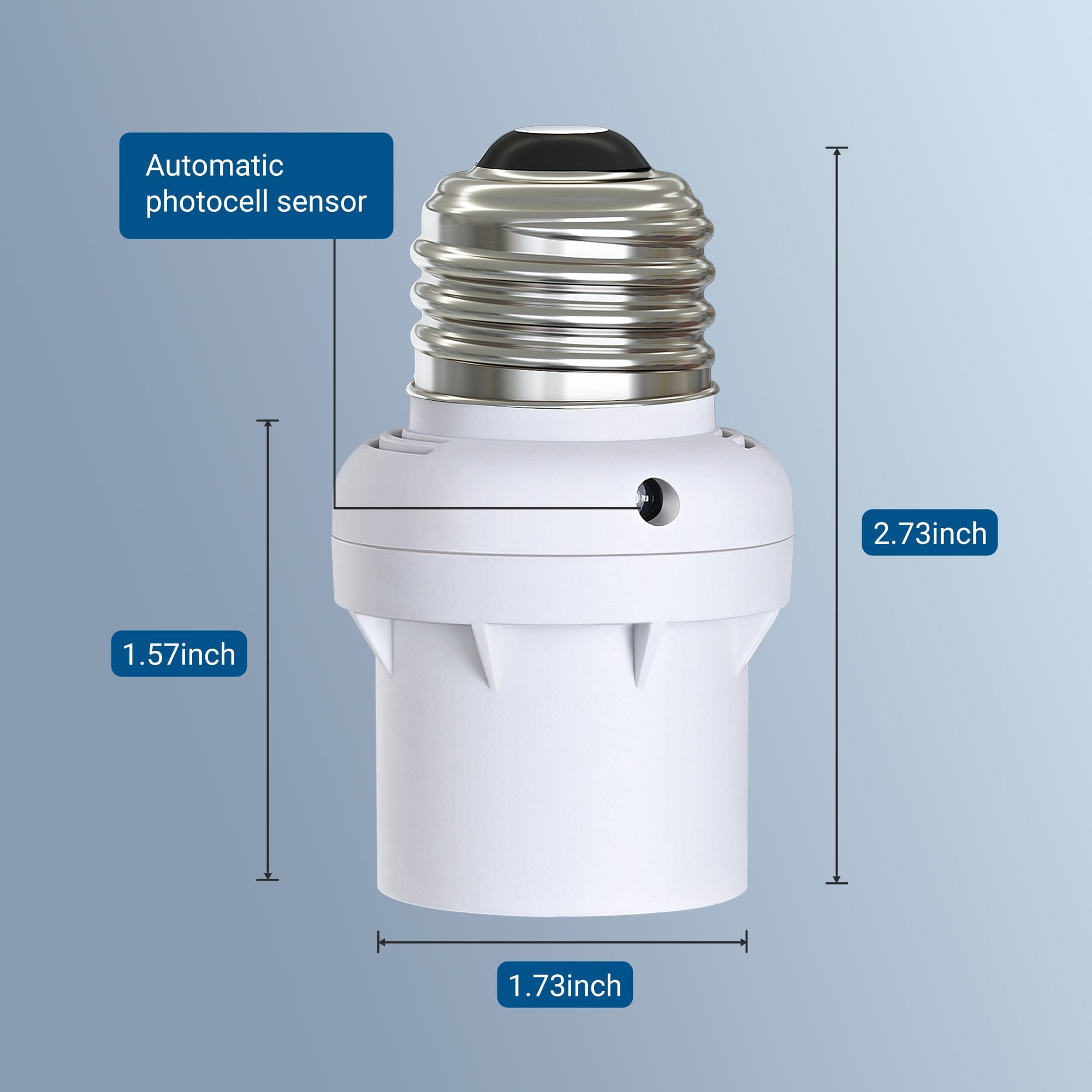 DEWENWILS Dusk to Dawn Light Sensor Socket E26/E27, Compatible with Incandescent/CFL/LED/Halogen Bulbs (6 Pack)-HSLS06A