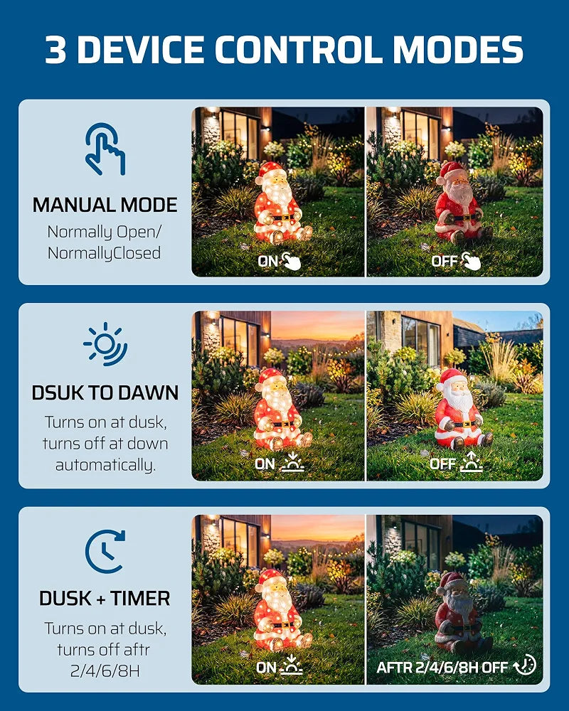 DEWENWILS Outdoor Power Stake Timer, Waterproof Dusk to Dawn Timer