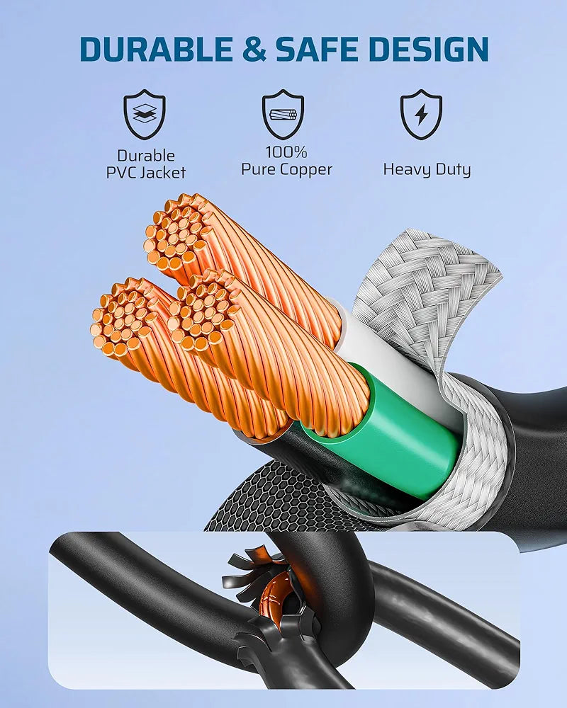 DEWENWILS RV Electrical Adapter, NEMA 5-15P 15 Amp Male Plug to TT-30R 30 Amp Female Receptacle, 10AWG STW Power Adapter Cord, 1 FT Short Extension Cord for Camper Caravan Van Trailer, 125VAC 15A