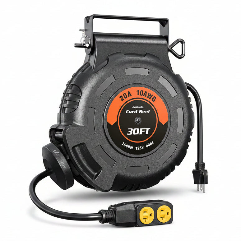 DEWENWILS 20Amp Retractable Extension Cord Reel,10AWG SJTW Industrial Cable
