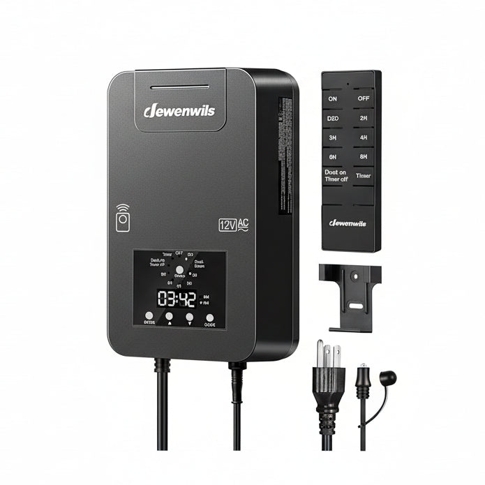 DEWENWILS 300W Low Voltage Landscape Transformer, Photocell Sensor & Timer, 120V AC to 12/14V AC, Landscape Lighting Transformer Outdoor, Weatherproof for Spotlights, Garden Lights
