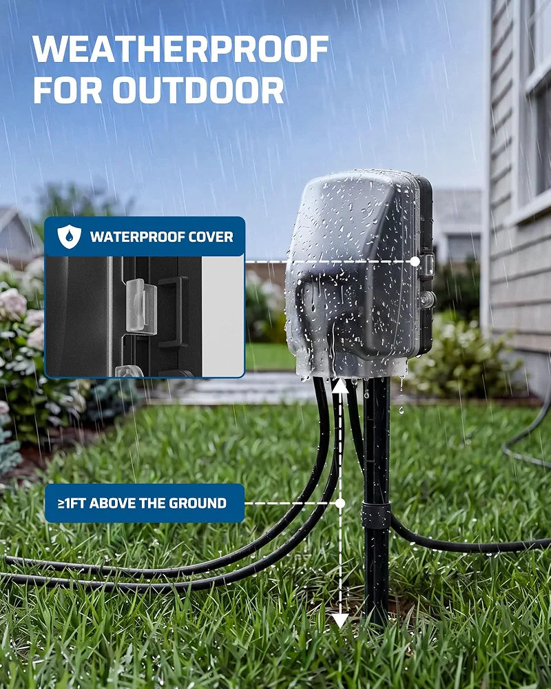 DEWENWILS Outdoor Power Stake Timer, Waterproof Dusk to Dawn Timer