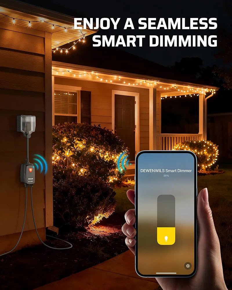 DEWENWILS Wi-Fi Matter Smart Dimmer Plug, 2.4GHz Only, Works with Alexa
