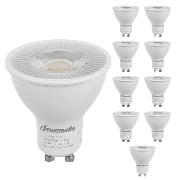 DEWENWILS GU10 LED Bulb, Dimmable, 500LM 5000K Daylight Track Lighting Bulb, 7W(50W Equivalent) LED Bulbs for Kitchen, Living Room, Bathroom, Bedroom (10 Pack)-HDGU10B