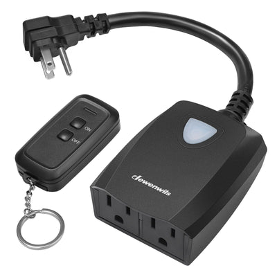 DEWENWILS Waterproof 100ft Programmable Wireless Remote Control Outlet Kit--F2SHRS101F2