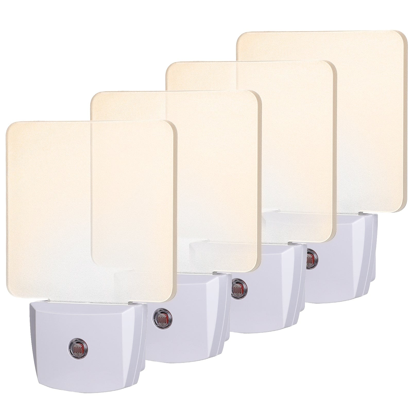 DEWENWILS 4-Pack Plug-in LED Night Light with Light Sensor,Warm White, Dusk to Dawn Sensor Flat Nightlight for Bathroom, Hallway, Bedroom, Living Room-HPSL03H