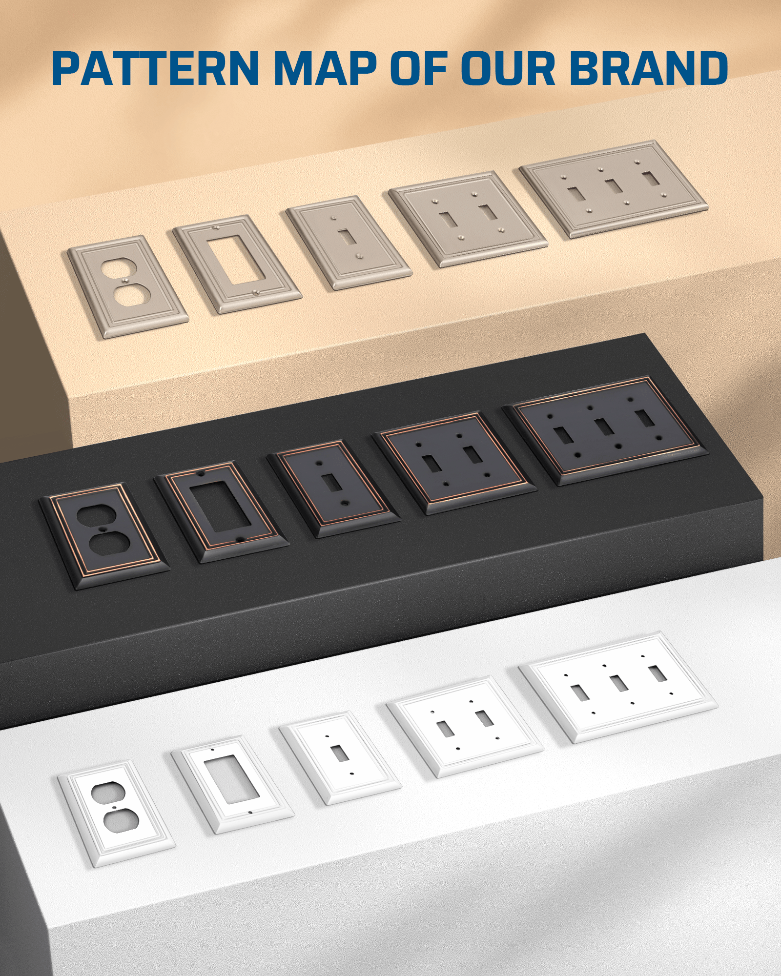 DEWENWILS 4-Pack Metal Wall Plates, Brushed Nickel Outlet Cover, Duplex Face Plates for Electrical Outlets-HDWP01A