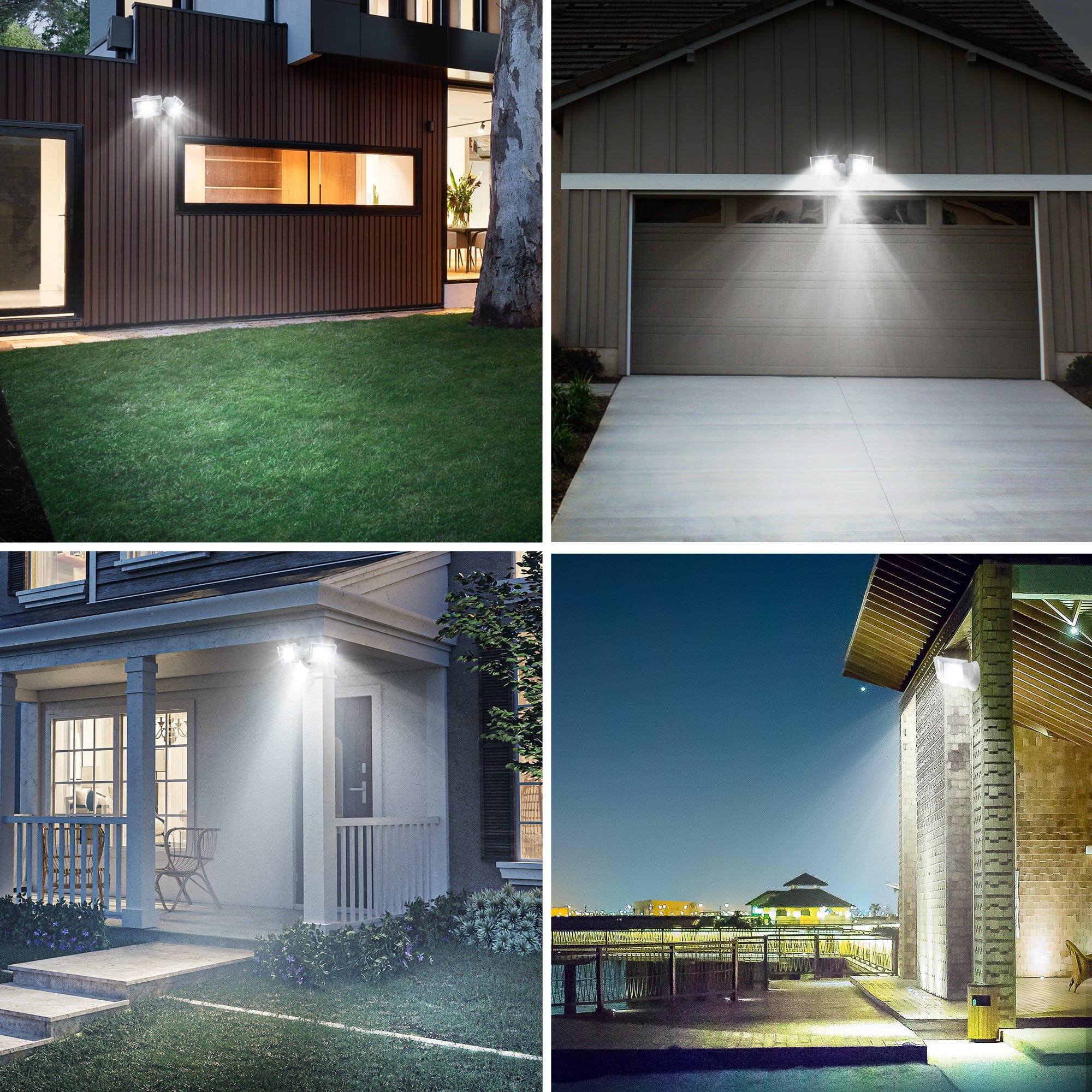 DEWENWILS 5,400 Lumens, Dusk to Dawn LED Flood Light Outdoor, 62W 5000K, IP65 Waterproof, 2 Adjustable Heads for Yard, Porch, Garage-HHSL03B