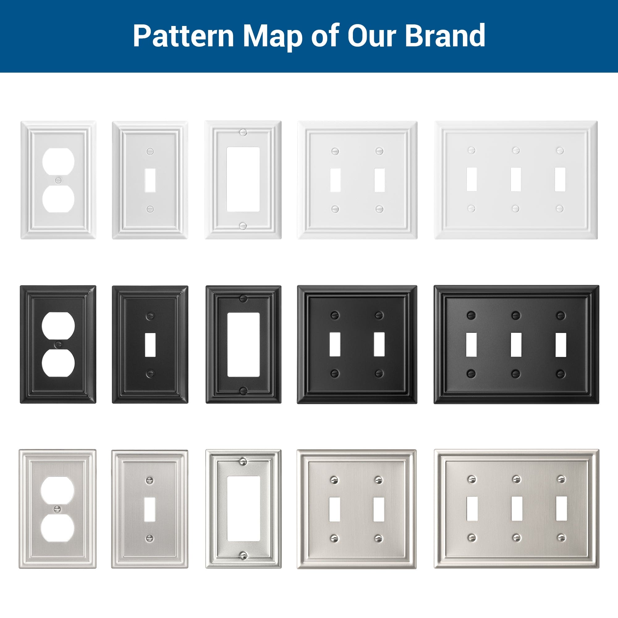 DEWENWILS 4 Pack Brushed Nickel Outlet Covers, Metal decorator Wall Plates for Electrical Outlets, GFCI, Dimmer Switch-HRWP01A
