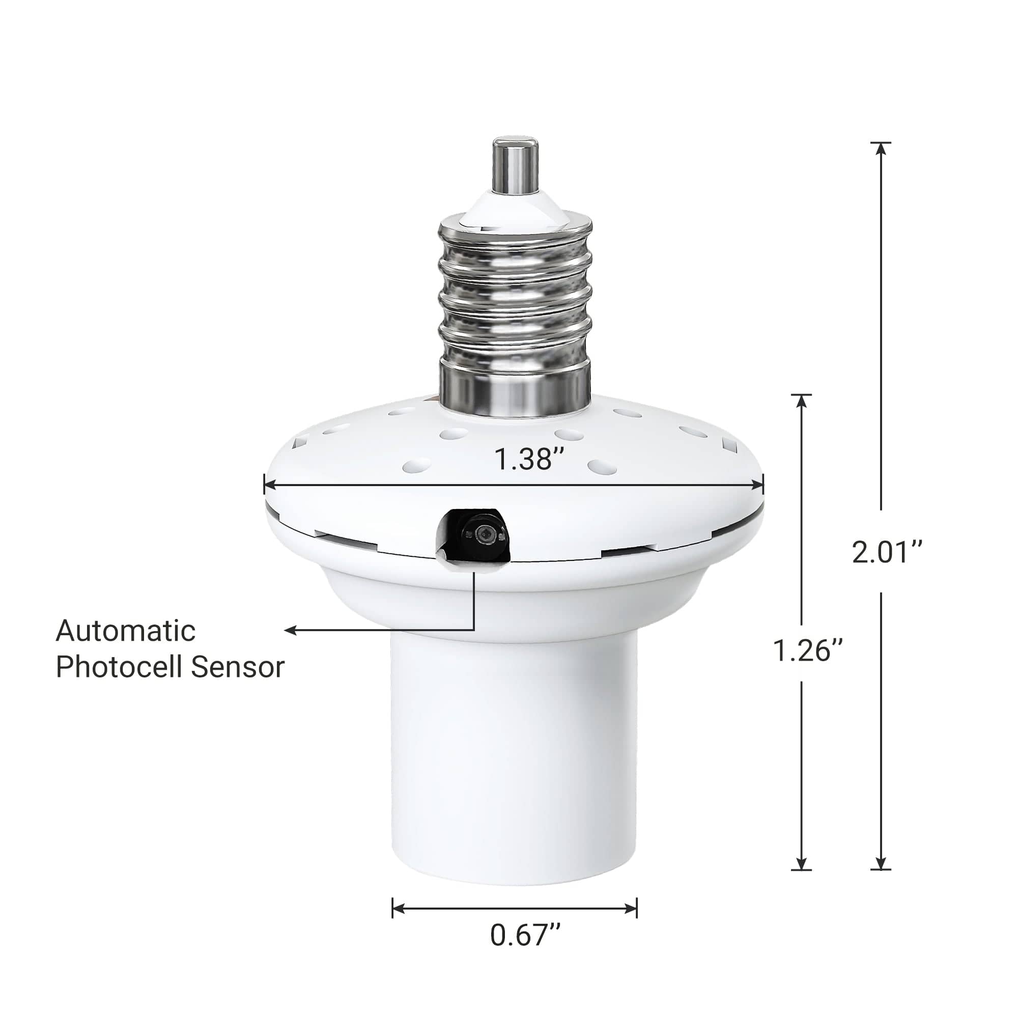 DEWENWILS Dusk to Dawn E12 Light Sockets with Automatic Photocell Sensor, Light Socket Adapter for Candelabra, Porch Light (2 Pack)-HSLS02D