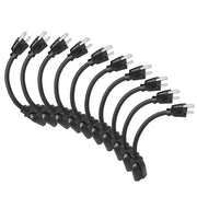 DEWENWILS 1ft Short Extension Cord, 16 AWG SJTW for Indoor Outdoor, 3 Prong Grounded Outlets Plugs, NEMA 5-15P to NEMA 5-15R (10 Pack) -HNCB01J