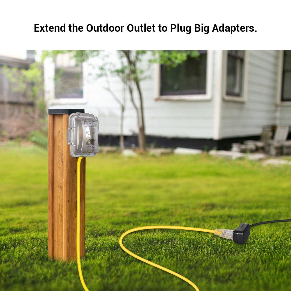 DEWENWILS 15ft Indoor/Outdoor Extension Cord with Lock, 12/3 Gauge SJTW 15 Amp Yellow Outer Jacket Contractor Grade Heavy Duty Anti-Shedding Power Cable with LED Lighted Plug-HLCY15A