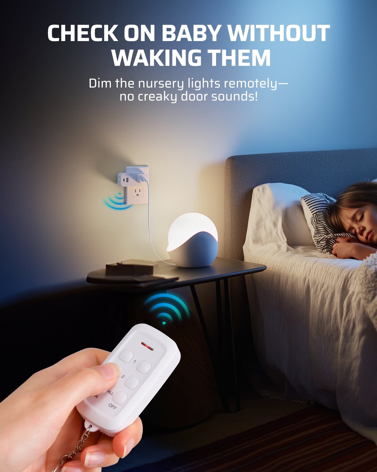 DEWENWILS 125V 15A Remote Control Outlet with Dual USB Ports (Type-A + Type-C) – FCC Certified, 100ft Wireless Range