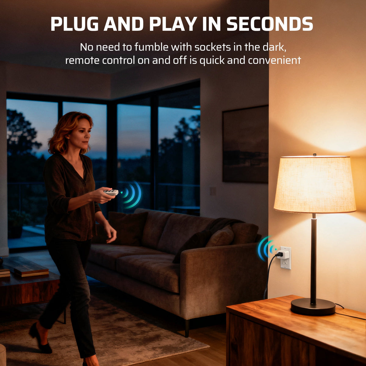 DEWENWILS Wireless Remote Control Outlet Set, 1 Transmitter + 3 Receivers, 100FT RF Range, Programmable and Expandable Electrical Outlet Switch for Lamps, Fans, and Appliances