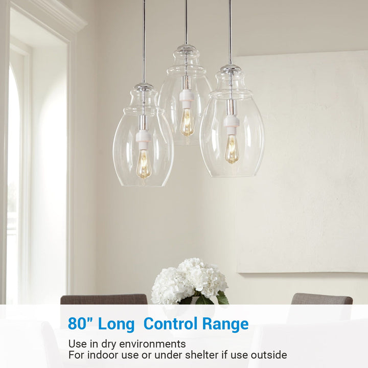 DEWENWILS Remote Control Lamp Light Bulb Socket E26/E27 Base for Pull Chain Light Fixture, No Wiring, ETL Listed(1 Remote+3 Sockets)