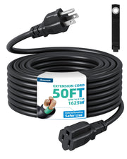 DEWENWILS Extension Cord 50 FT, 3 Prong Extension Cable for Indoor Outdoor, 16/3 SJTW, Black