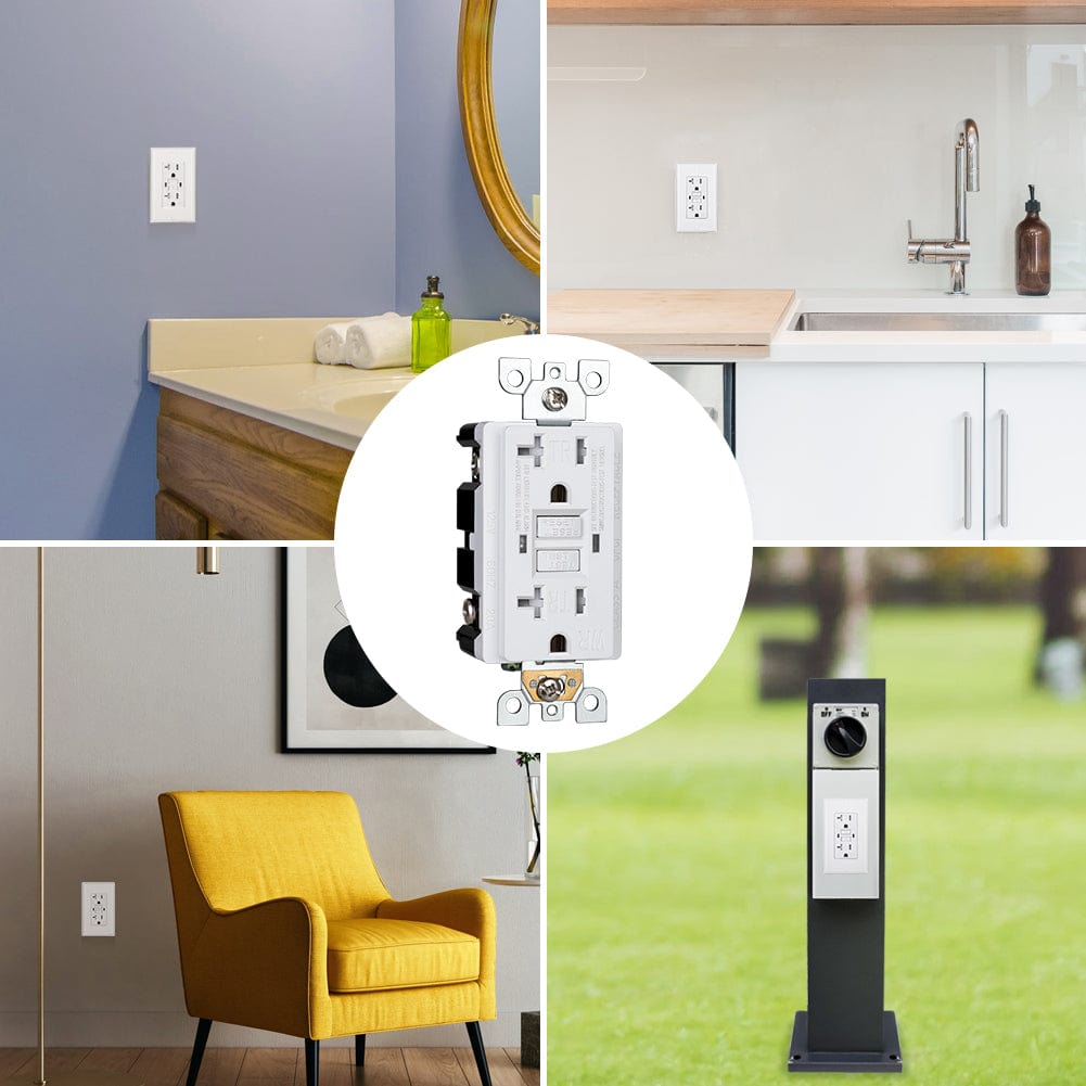 DEWENWILS 5-Pack 20A GFCI Outlet, Self-Test GFCI Receptacle with LED Indicator, Tamper Resistant, Weather Resistant, Wallplate Included, White-HGFB20D