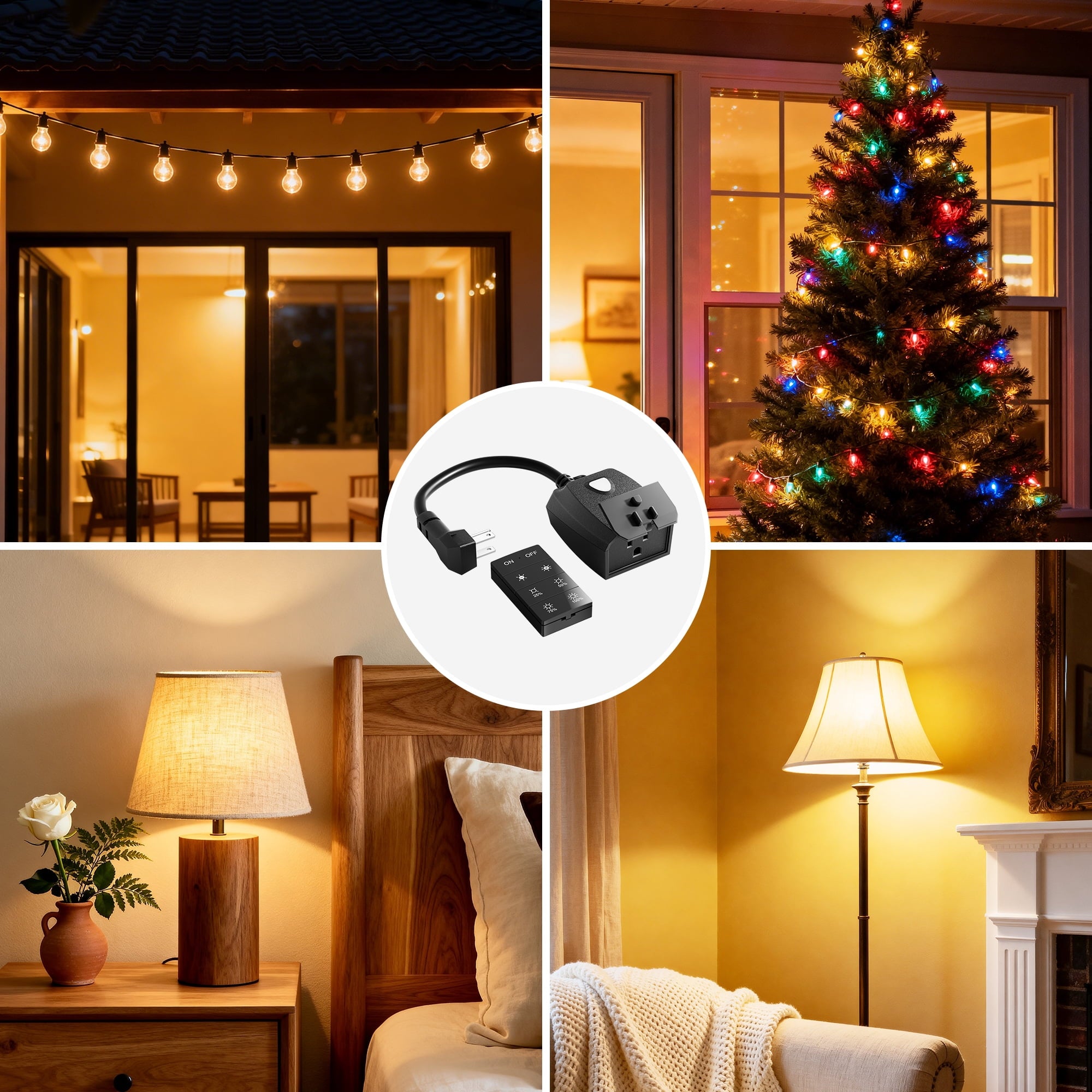 DEWENWILS Dimmer Switch for Light Lamp Outdoor Dimmer Plug Remote Control