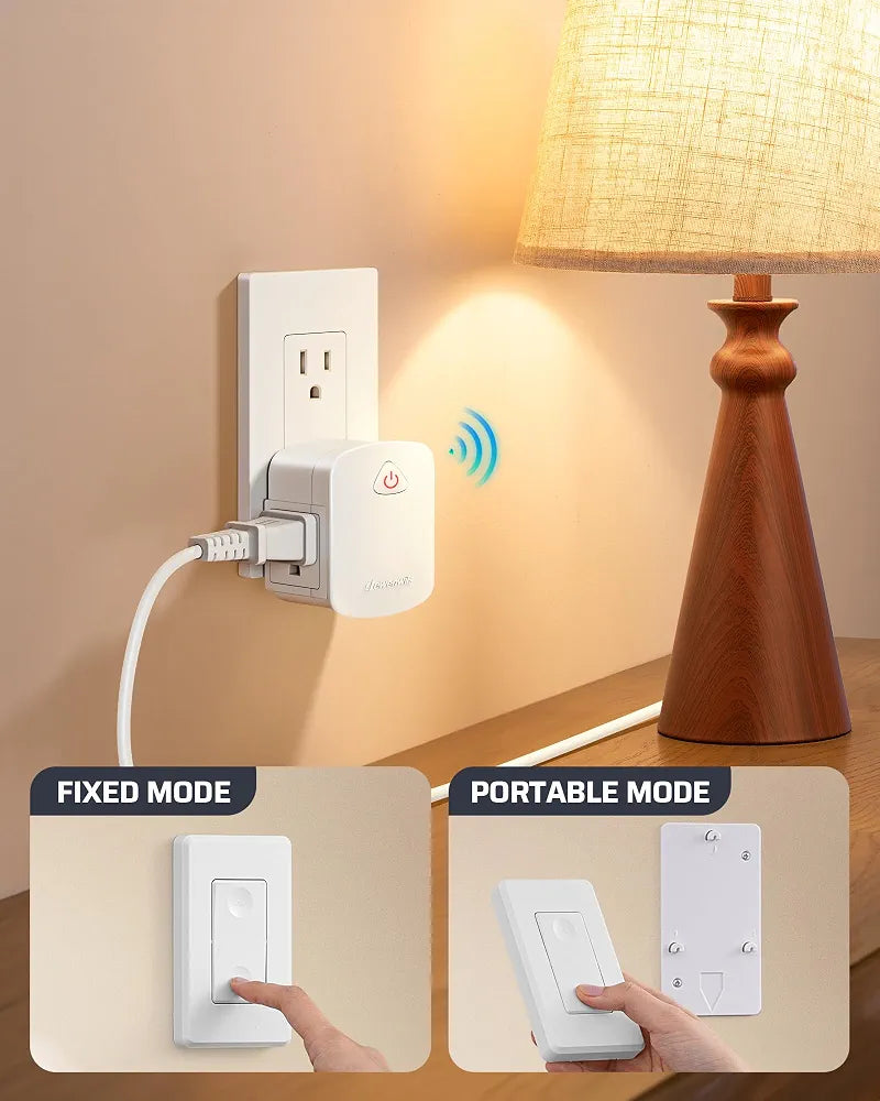 DEWENWILS Remote Switch Outlet with Side Outlet, 15A/1875W, ETL Listed