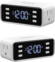 DEWENWILS Indoor 24 Hour Programmable Digital Timer Outlet,2 Outlets,2 Pack