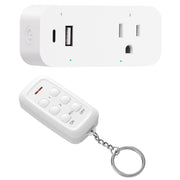 DEWENWILS 125V 15A Remote Control Outlet with Dual USB Ports (Type-A + Type-C) – FCC Certified, 100ft Wireless Range