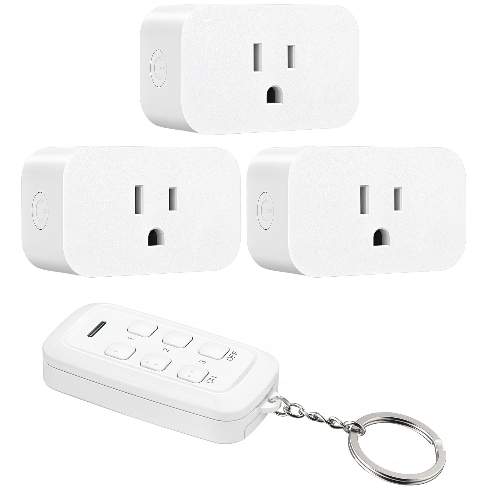 DEWENWILS 3-Pack 125V 15A Remote Control Outlet Set (1875W Max) - 433.92MHz 100ft Range Wireless Socket ,CR2032 Battery Included