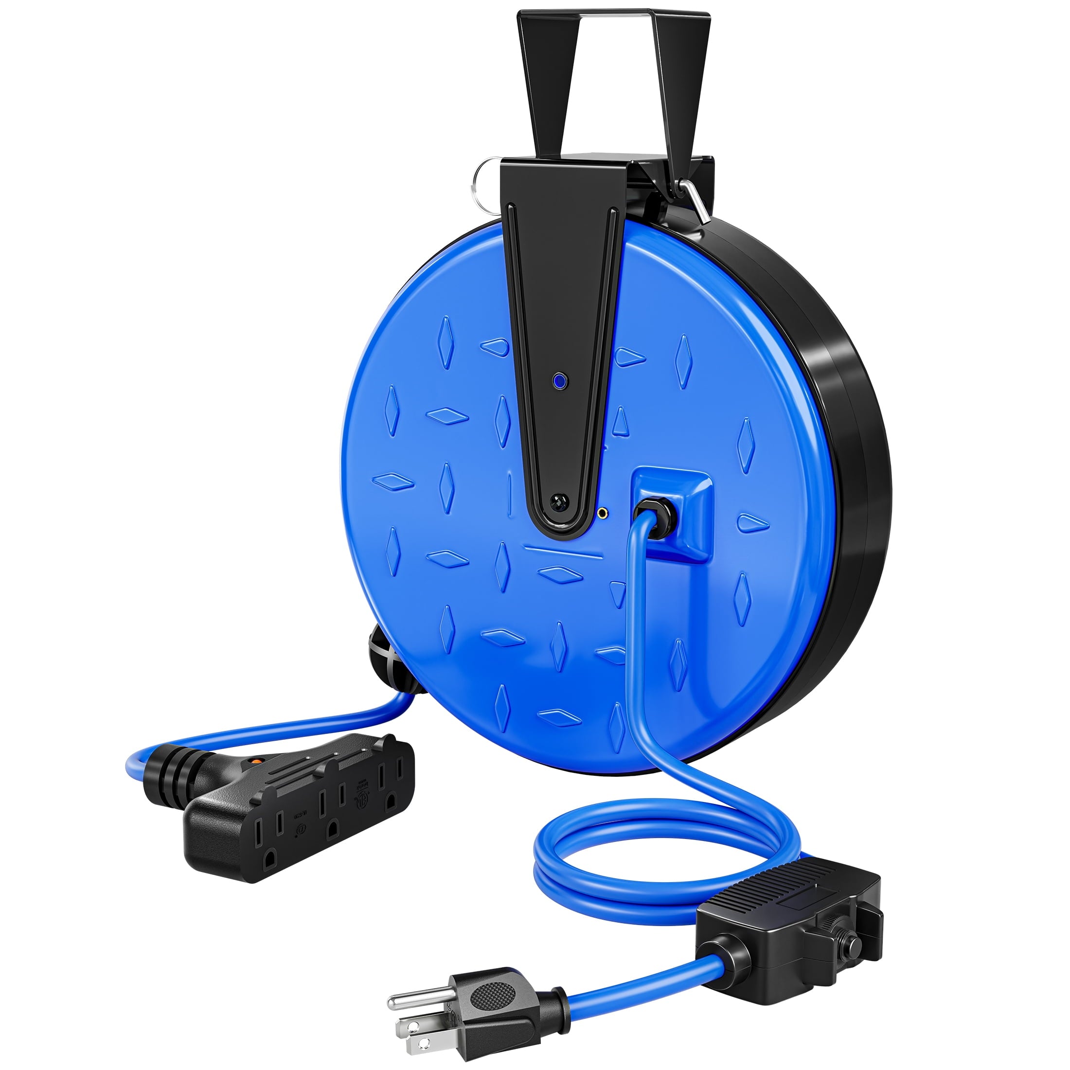 DEWENWILS 30FT Extension Cord Reel With 6 Outlets | Retractable Power Cord, Overload Protection, UL Listed – For Garage, Outdoor & Indoor Use
