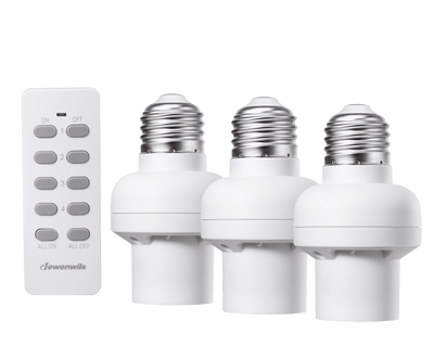DEWENWILS Remote Control Lamp Light Bulb Socket E26/E27 Base for Pull Chain Light Fixture, No Wiring, ETL Listed(1 Remote+3 Sockets)