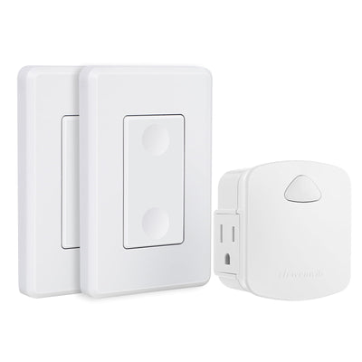 DEWENWILS Wireless Remote Control Outlet Switch, Remote Wall Switch and Outlet, 125VA/15A/1875W, 100ft RF Range