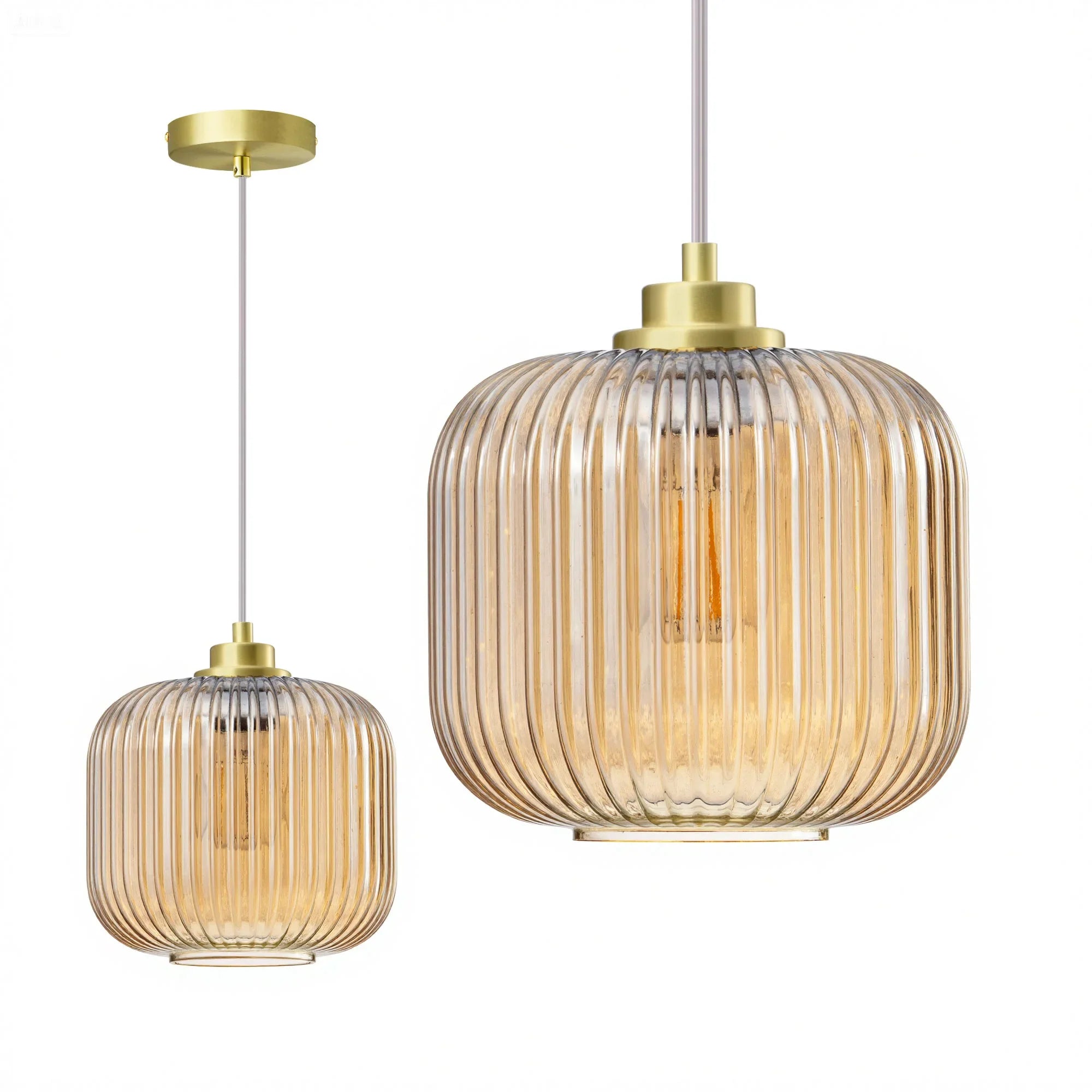 Cognac Glass Pendant Light  (8")