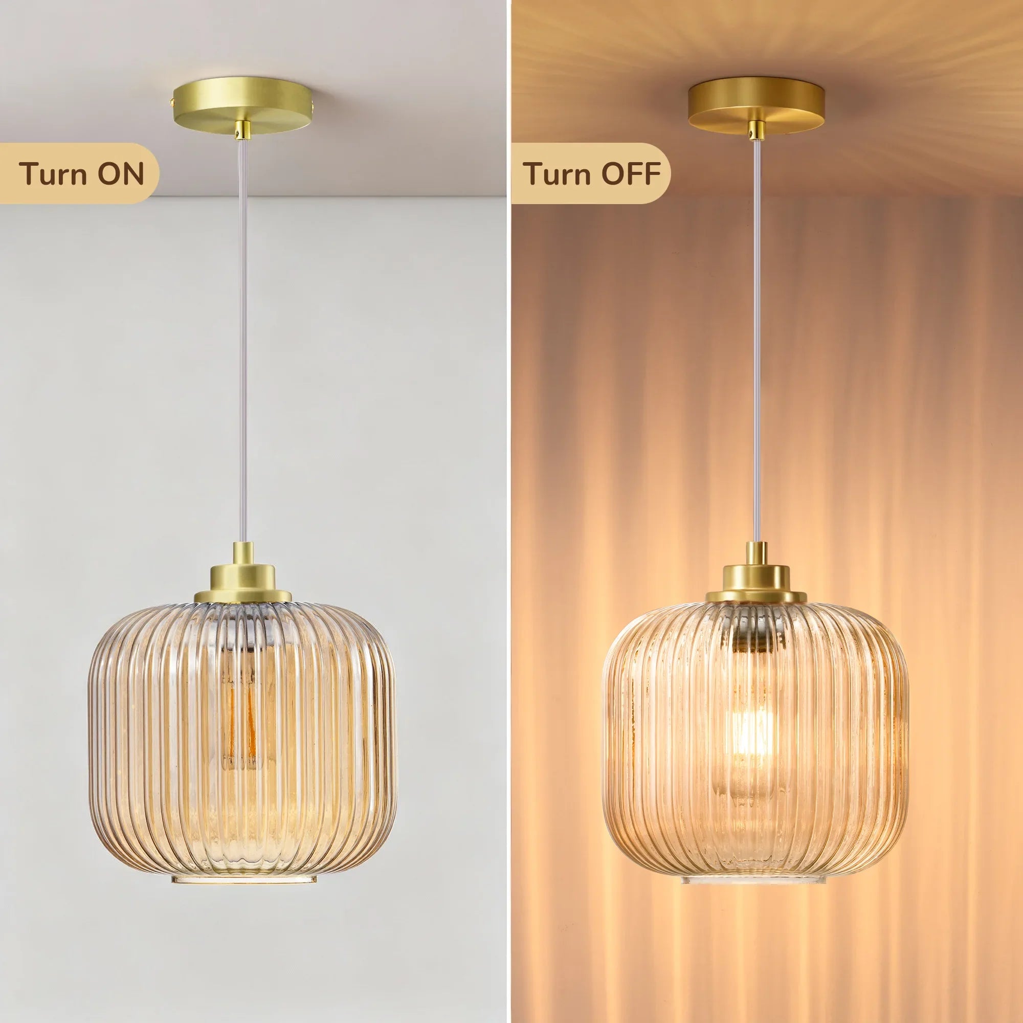 Cognac Glass Pendant Light  (8")