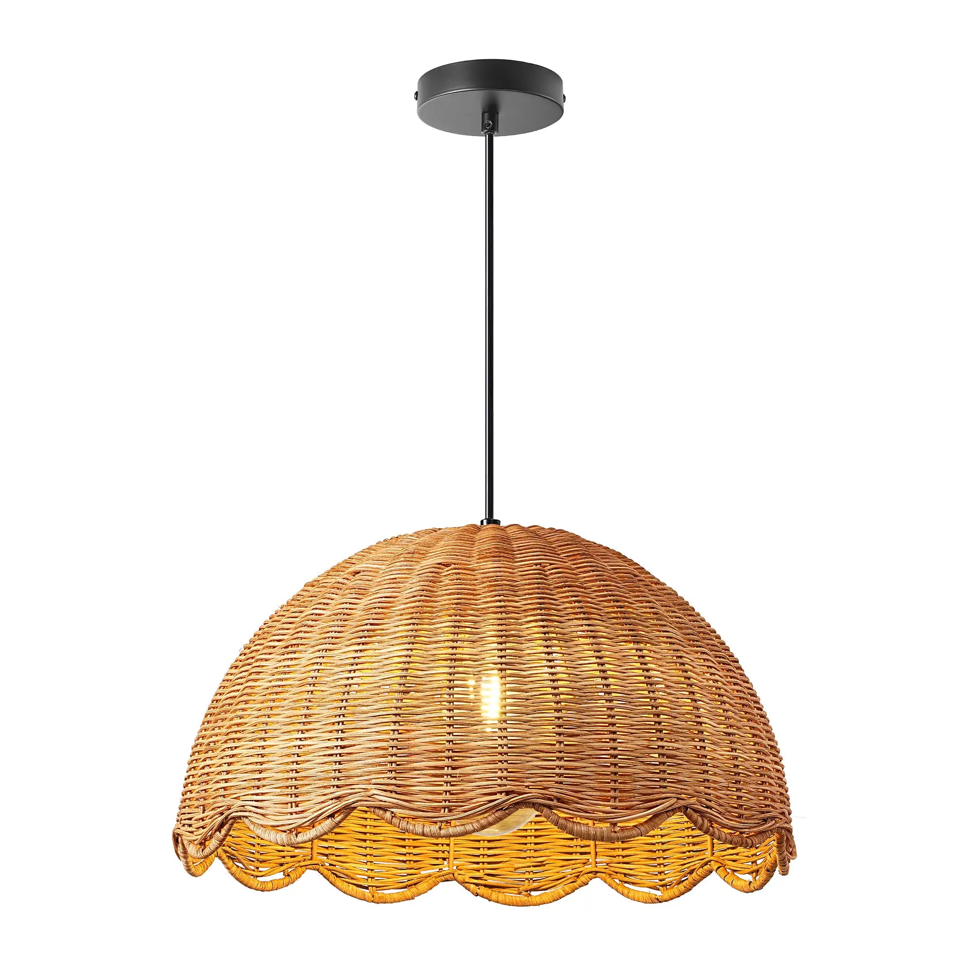 Natural Rattan  Pendant Light  (16")