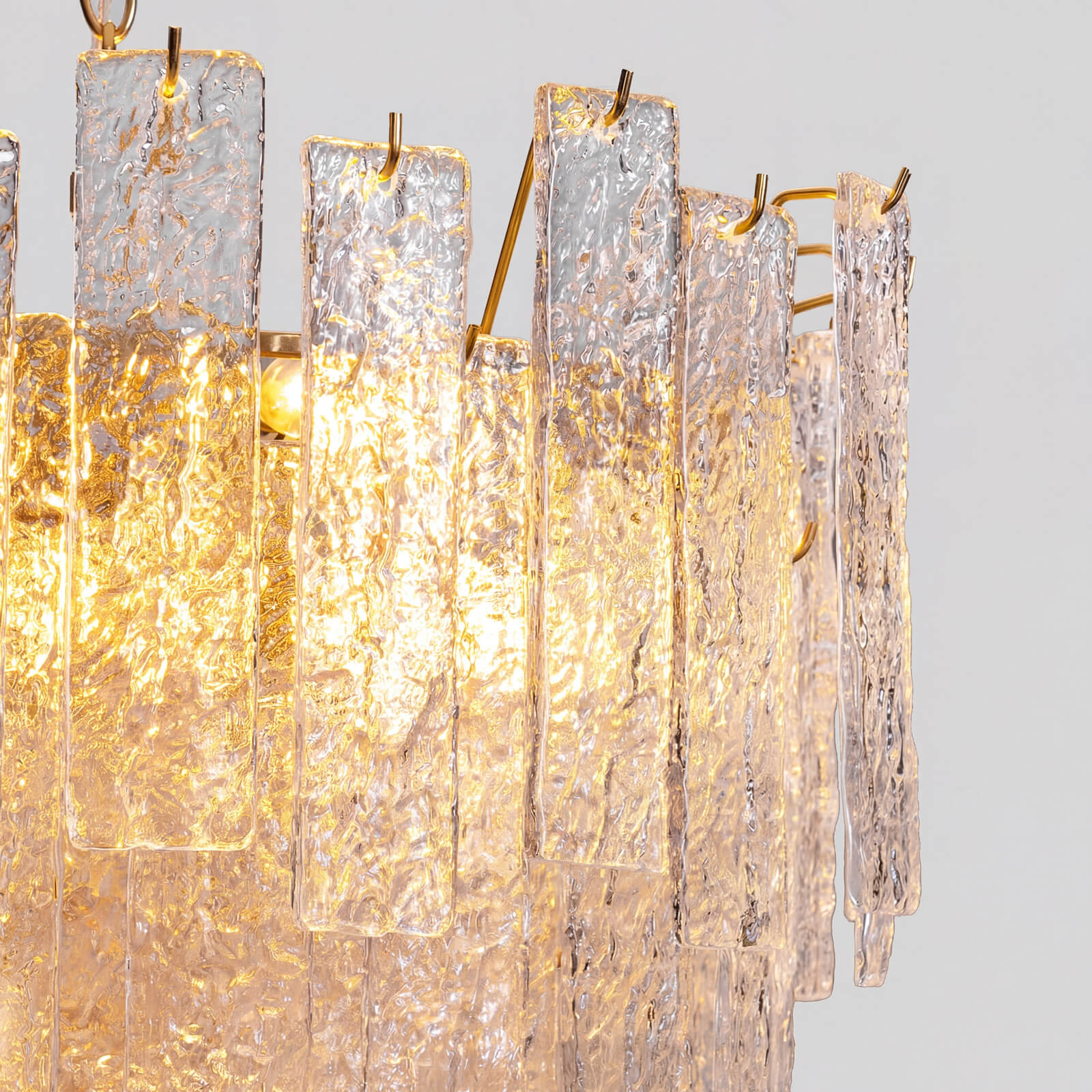 9-Light 5-Tier Clear Ripple Glass Chandelier (24")