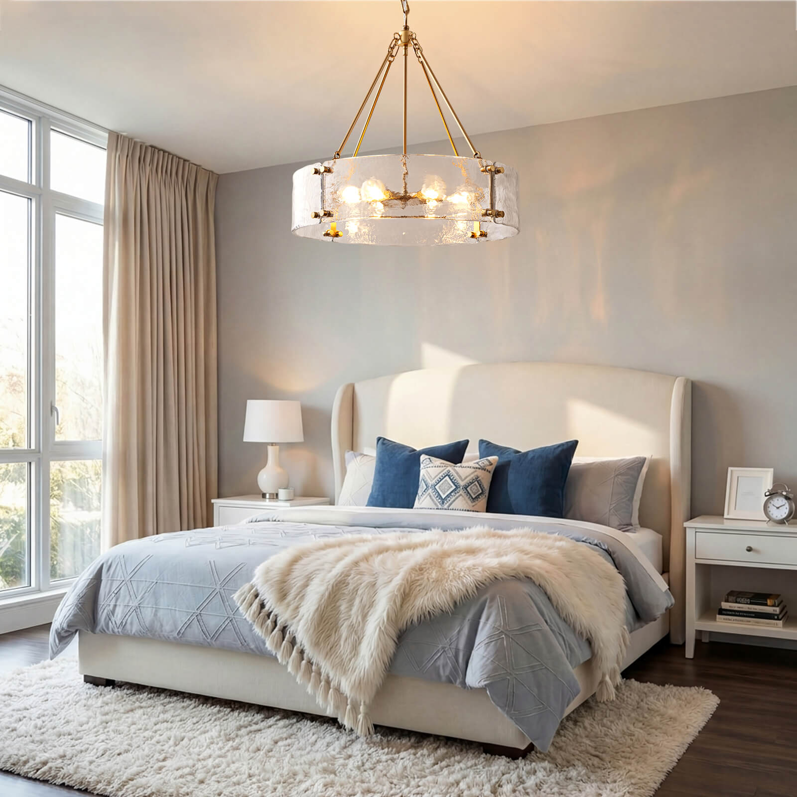 6-Light Hammered Glass Chandelier (24")
