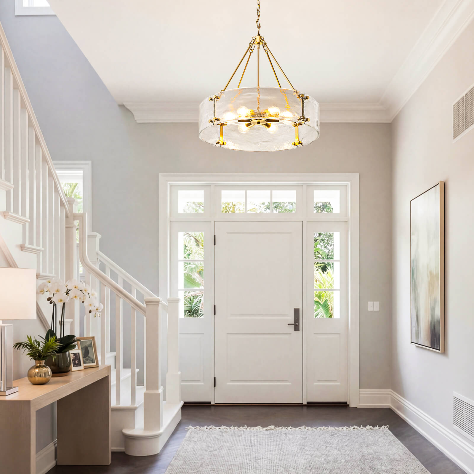 6-Light Hammered Glass Chandelier (24")