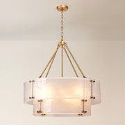 12-Light 2-Tier Frosted Glass Chandelier (32")