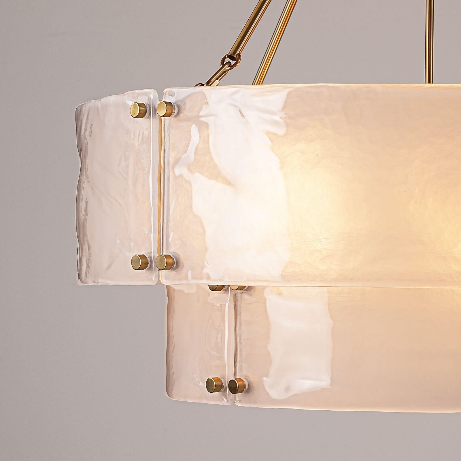 12-Light 2-Tier Frosted Glass Chandelier (32")