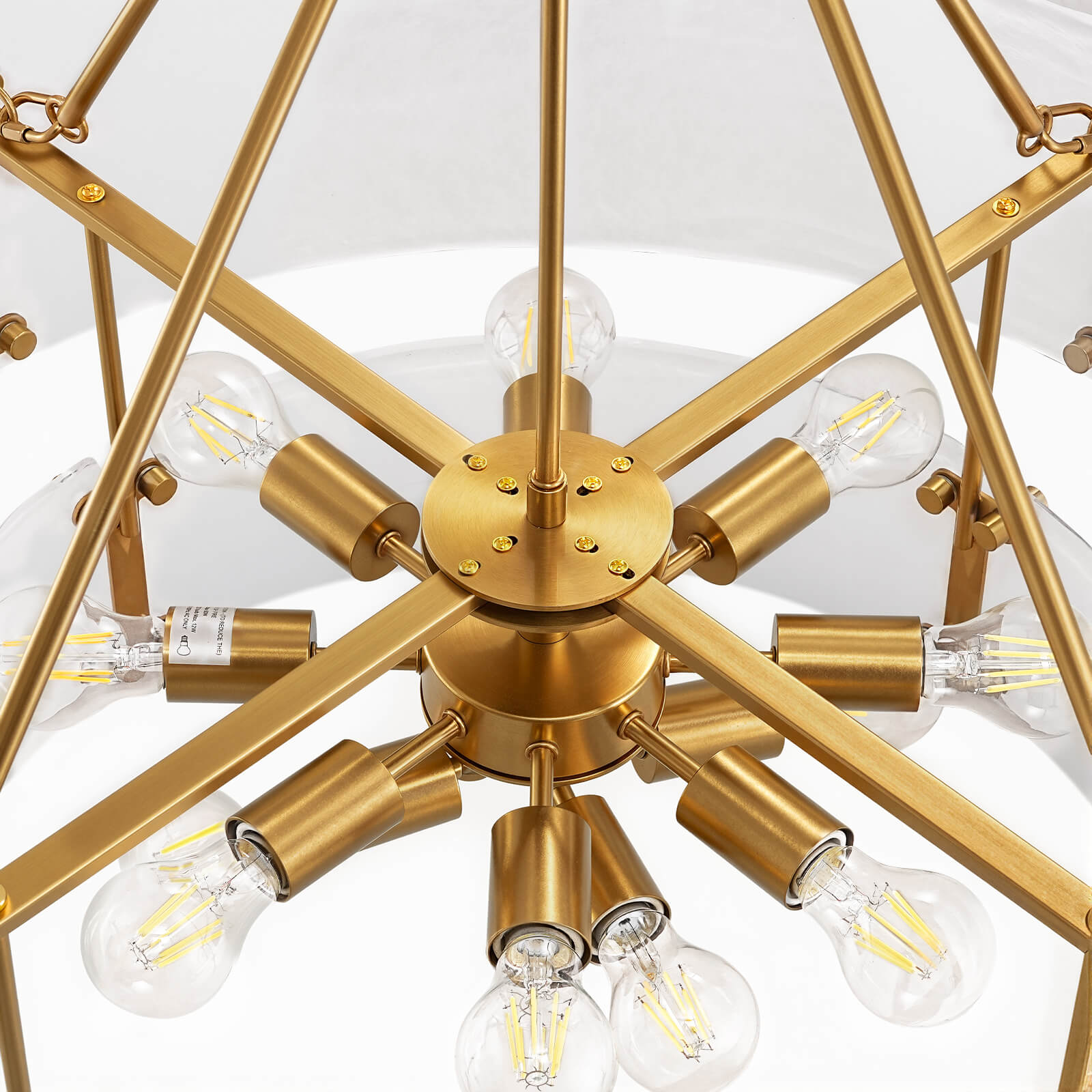 12-Light 2-Tier Frosted Glass Chandelier (32")
