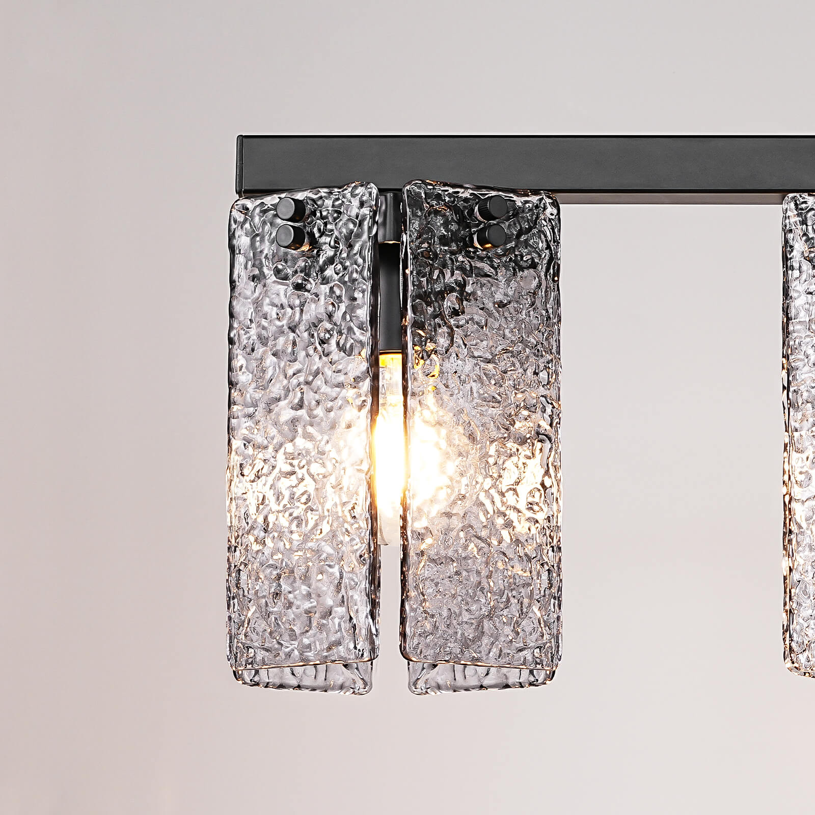 5-Light Modern Handcrafted Glass Linear Chandelier